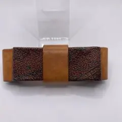 ☆2720 ETRO エトロ　バレッタ　リボン　ヘアアクセサリー　髪留め　レザー