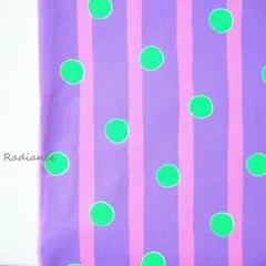 72.おしゃれデザイン ストライプドット ツイル はぎれ布生地 むらさき ピンク