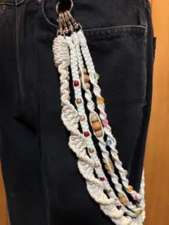 ウォレットチェーン　ハンドメイド　あおばくん着用風　4点セット