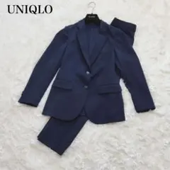 【美品】UNIQLO 感動ジャケット 感動パンツ セットアップ スーツ ネイビー