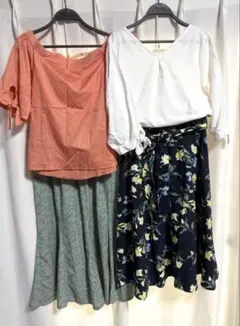 花柄ブラウス＆ベルト付きスカート セット プロポーション - メルカリ