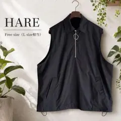 新品 HARE ハレ ハーフジップ ノースリーブ プルオーバー 黒 F L相当のサムネイル