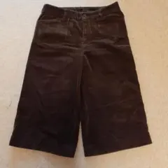 無印良品　ワイドガウチョパンツ　茶コーデュロイ