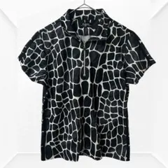 2866☆Kolwin コルウィン　ジラフ柄　ハーフジップゴルフシャツ　LLXLのサムネイル