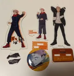 呪術廻戦 虎杖悠仁 アクリルスタンド×3 缶バッチ セット