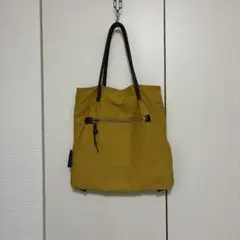 値下げしました！日本製。持ち手牛皮、黄色バック