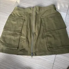 カーキ色ミニスカート Fサイズ 100%コットンのサムネイル