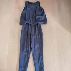 Alyssa サテン ノースリーブ ジャンプスーツ グレー