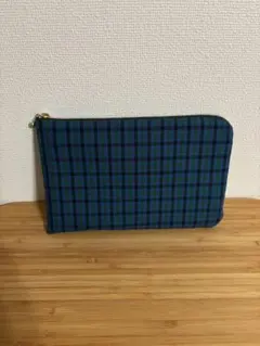 青チェック生地使用☆母子手帳・通帳ケース☆ハンドメイド