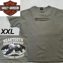 HARLEY-DAVIDSON 米国製　Tシャツ　ベージュ　XXL 熊　プリント
