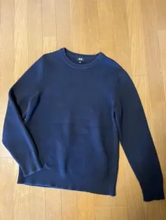 ユニクロ　メンズ　M ウォッシャブルストレッチミラノリブクルーネックセーター
