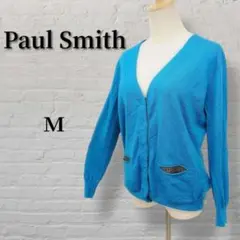 【Paul Smith】Vネック　デザインカーディガン　絹／毛混　キズ有　901
