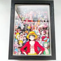 ワンピース 立体アート作品 黒フレーム付き