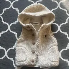 美品　Gymphlex フード付きベスト Sサイズ アイボリー