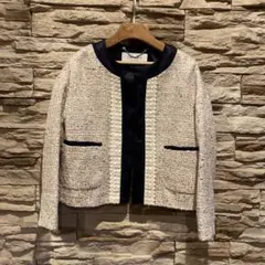 ADORE ツィードジャケット　38 SS ネイビー　ミックスツィード　美品