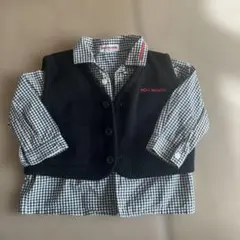 ミキハウス　チェックシャツ　ベスト　80