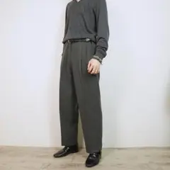 Burberrys シングル２タックスラックスパンツ グレー/EZ114