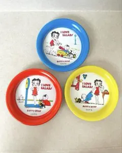 ③【希少】3色セット Betty ベティちゃん 味の素 非売品 豆皿 コースターのサムネイル
