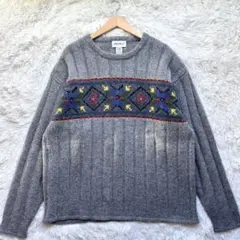 Eddie Bauer エディーバウアー　ニット　ウール100% グレー　XL