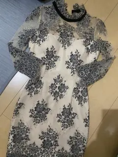 レース花柄ドレス アイボリー