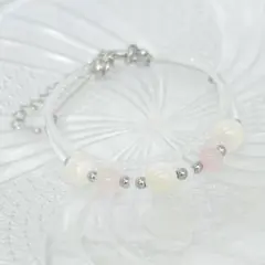 ローズクォーツ パール シンプル ブレスレット 大人 上品 華奢 恋愛成就 子宝
