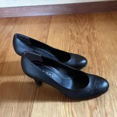 リーガル　ブラックプレーンパンプス ヒール