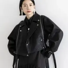 (即完売品)HARE フェイクレザー ジップライダース ジャケット