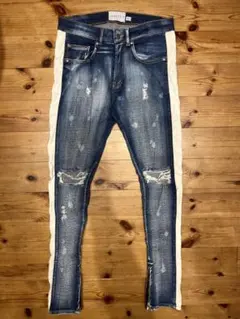 LAKENZIE ラケンジィ　ストレッチスキニーデニムパンツ　ダメージ　mnml