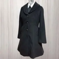 axes femme ブラックロングコート フロントボタン付きのサムネイル