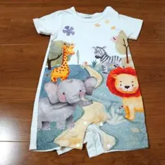 動物プリントロンパース 9-12M