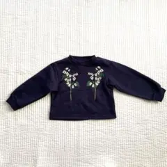 プティマイン お花 刺繍 トレーナー 110cm