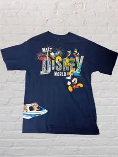 00s disney ディズニー ミッキー ドナルド Tシャツ ネイビー
