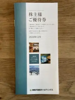 東急不動産ホールディングス　株主優待券 2024年12月発行
