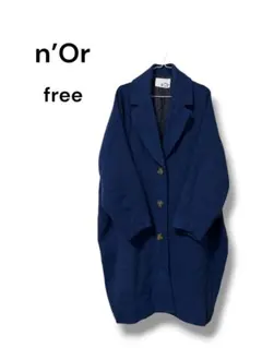 【美品】n’Or ロングコート チェスターコート ネイビー 大きめオーバーサイズ
