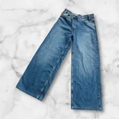 ZARA クロスウエスト　ライトブルーデニム　ワイドレッグ