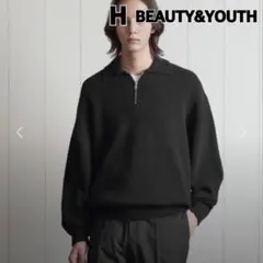 美品 24SS H BEAUTY&YOUTH クリンプコットンハーフジップ ポロのサムネイル