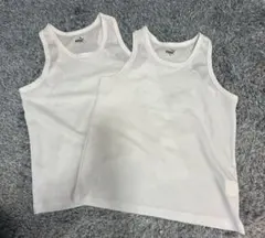 PUMA ワンポイント タンクトップ 150 ホワイト 2枚セット