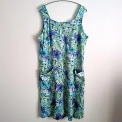 ワンピース 花柄 ノースリーブ ひざ丈ワンピース 一点もの