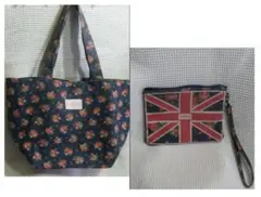 レア!☆キャスキッドソン ローズ柄　キャンパス地トートバック＆ポーチset