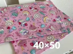 【入学準備】給食ナフキン　ランチョンマット　40×50 スイーツ　ケーキ　ピンク
