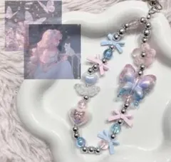 【蝶々デザイン＊＊】ビーズストラップ