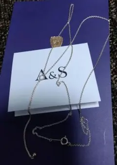 ageteアガットシルバーY字ロングネックレス