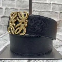 【未使用】ロエベ　LOEWE ベルト　ブラック　スペイン製　男女兼用　希少 LOEWE ロエベ ベルト ANAGRAM REV 2.8 CM BELT アナグラム