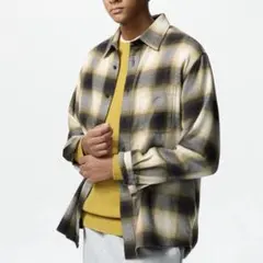 UNIQLO フランネルシャツ チェック イエロー Lサイズ
