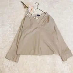 1286〈セブンデイズ サンデイ〉M/スキッパーブラウス/Vネック/オフィスのサムネイル