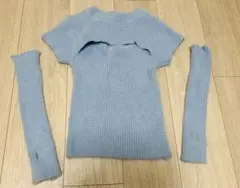 アームウォーマー付きニット半袖レディース秋冬新品未使用