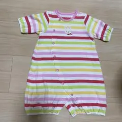 ミキハウス ストライプ ウサギロンパース　60cm
