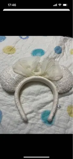 ホワイトミッキー耳カチューシャ