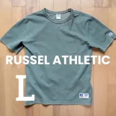 RUSSEL古着フェード日焼ポケットTシャツ L グリーン 緑のサムネイル
