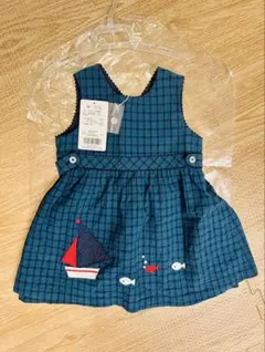 【美品】ファミリア　チェックワンピース　XB 80